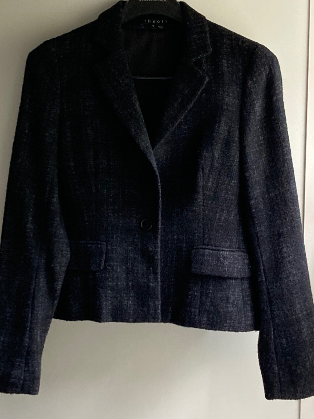 Theory Alison Alpaca Black/Gray Tweed Blazer 4